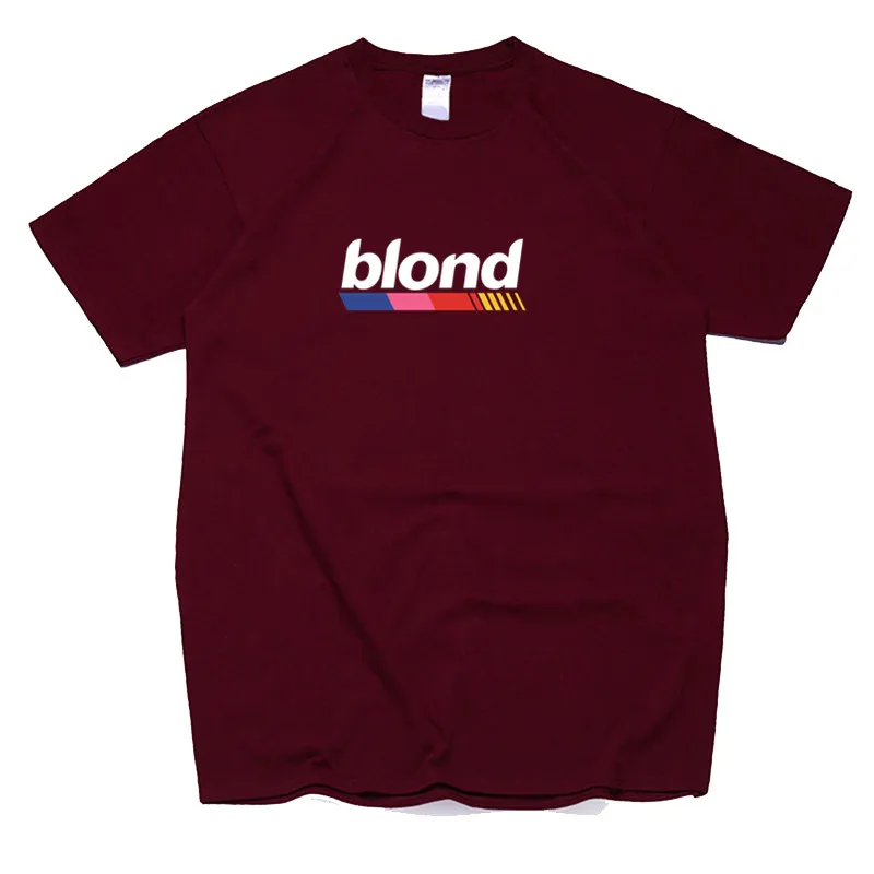 Мужская футболка Frank Ocean Blonde хип-хоп Rap, футболка унисекс, хлопок, футболка Homme Singer Harajuku, рубашка - Цвет: T146B-deepred