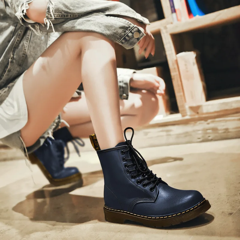 

Office Version Martin Boots Women's Tube 1460 Four Seasons New Style Students Versatile Couples Boots Locomotive WOMEN'S Shoes D