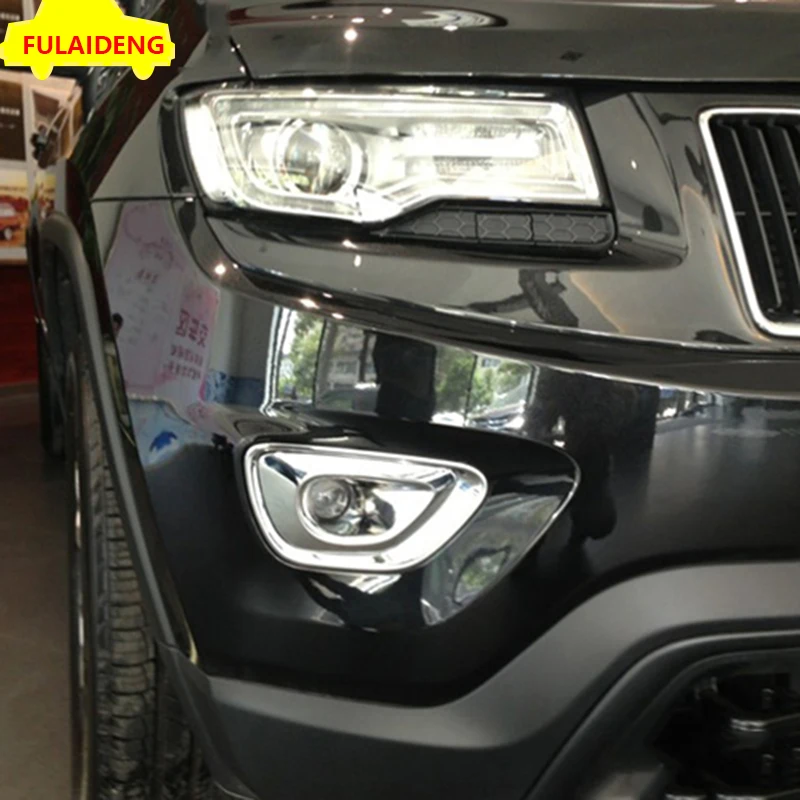 2 шт. для Jeep Grand Cherokee- ABS хром автомобильный передний противотуманный фонарь рамка абажур крышка отделка Аксессуары для стайлинга автомобилей