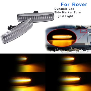 

2Pcs Silver Lens Amber LED Turn Signal Dynamic Side Marker Lights for Land Rover Freeland 2 Discovery 3 4 Rover Sport