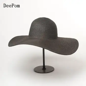 

DeePom Fashion Summer Hats For Women Ladies Large Wide Brim Straw Sun Hat Simple Sunscreen Travel Beach Vacation Sunhat Cap
