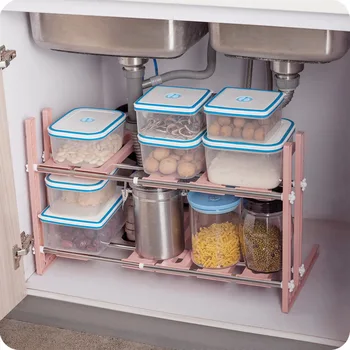 

Home Stainless Steel Retractable Shelf Underwater Shelf Rack Kitchen Shelf Multilayer Storage Shelf Rack Folding Rack Plastic