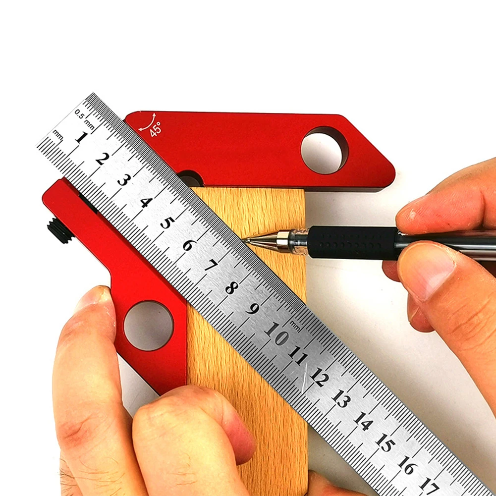 Точный DIY деревообрабатывающий Scriber позиционирование линейка Калибр центр линии плотник прочный прямоугольный маркировочный Инструмент алюминиевый сплав