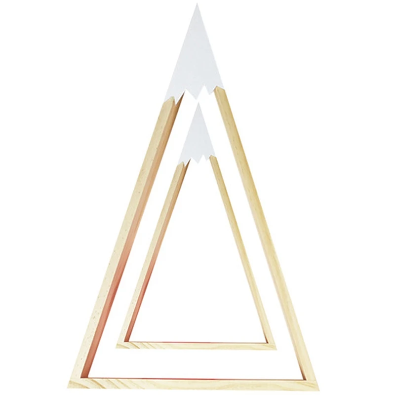 

2 Pieces / Set Baby Room Wall Wooden Snow Mountain Shelf Children Room Decoration Creative Toy Books Wooden Storage Rack