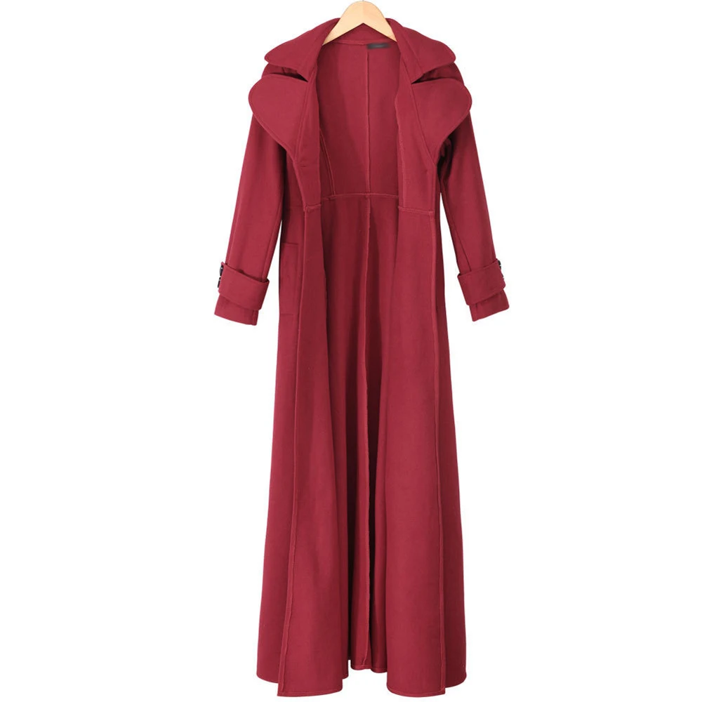 Осенне-зимнее женское пальто повседневное приталенное длинное пальто с отложным воротником женское элегантное теплое пальто из искусственной шерсти в винтажном стиле ropa mujer