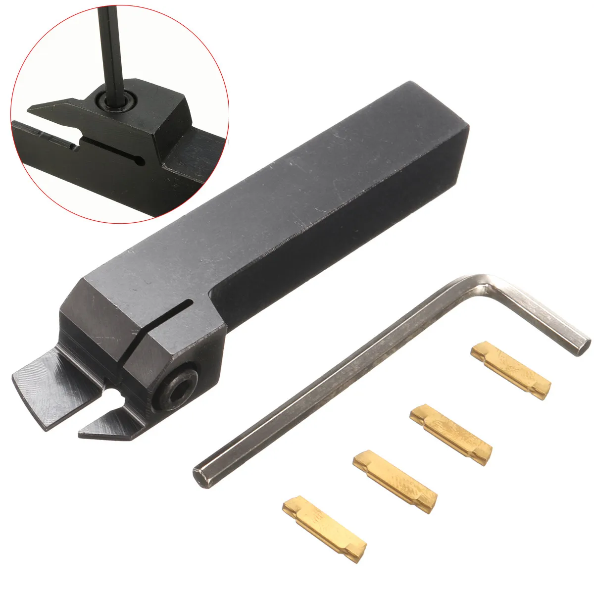 

MGMN300 External Grooving Tool Turning Tool Holder For 3mm Cut With 4pcs Inserts Lathe External Grooving Cut