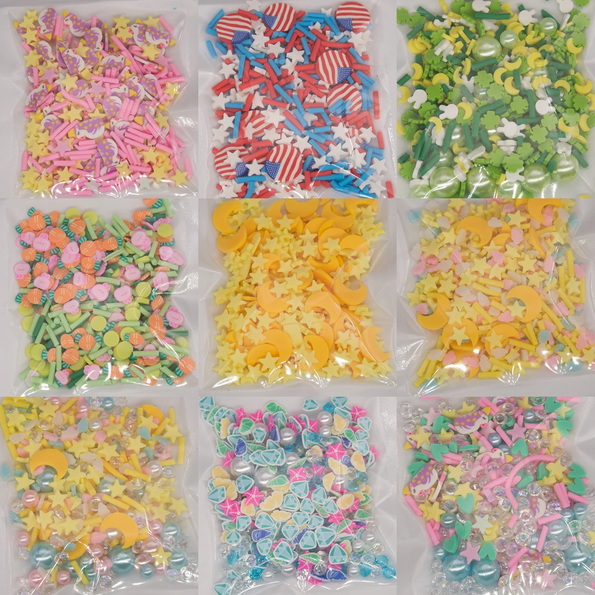 Rodajas de arcilla polimérica mezcladas, perlas de perla de resina, bolitas para bolas, relleno de resina epoxi DIY, relleno de Navidad y Halloween, accesorios