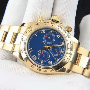 

luxury watch men 39mm AAA DAYTONA Automatic machinery No battery Stainless steel sweeping small dials work watches rolexable Y28