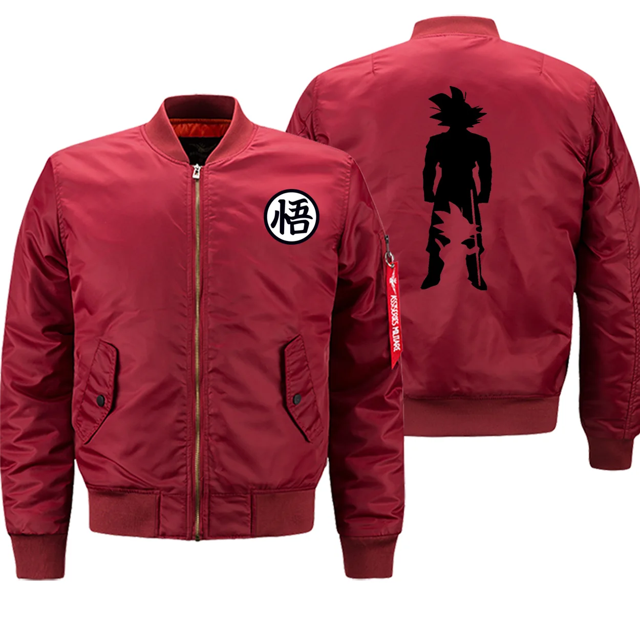 Драконий жемчуг аниме узор куртка Бомбер для мужчин Высокое качество Зима s Военная армейская уличная ретро спортивный костюм мужская верхняя одежда 8XL - Цвет: red1