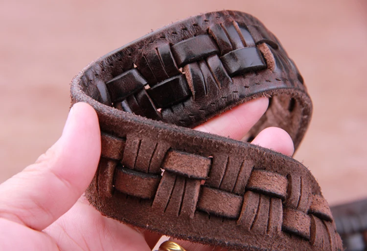 mens dress belts Vintage Luxury Handmade Leather Weave Copper Buckle Men's Belt Cowhide Retro All-match Casual Jeans Soft Belt mens brown leather belt