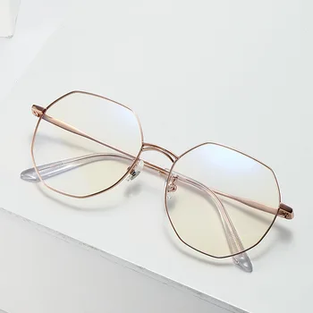 

Bad Frame Replacement New Style Polygon Retro Metal Glasses Box Female Anti-Blueray Myopia Glasses Street Vendor Platinum Tao Gl