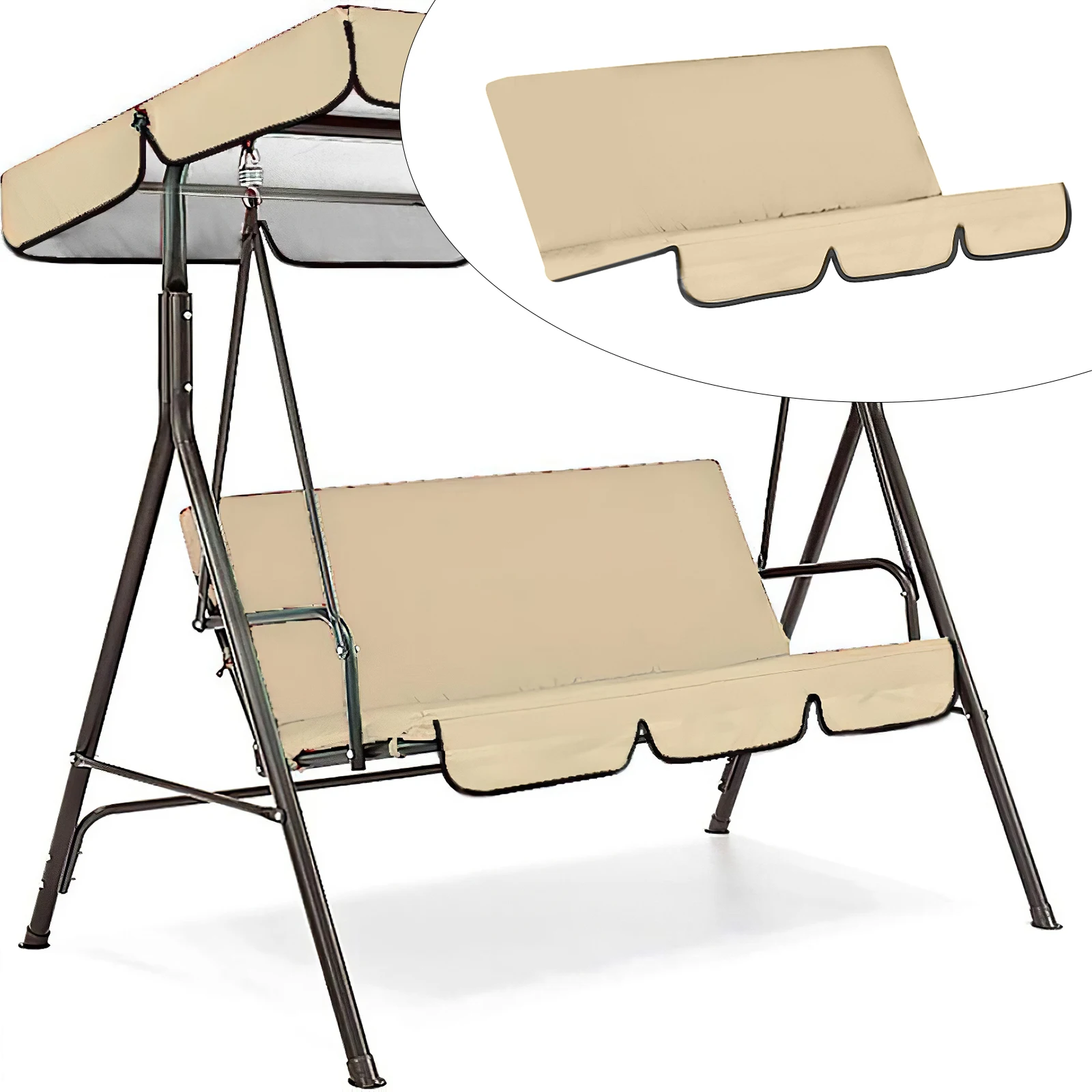 SPXMQSS Tuinschommel Hoes 3-zits – Waterdicht, UV-bescherming, Met Ritssluiting, 220x125x170 Cm, Zilver