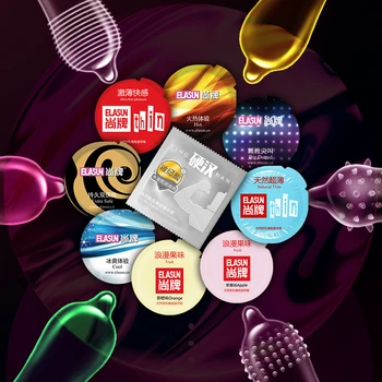 Elasun Préservatifs 50pcs Ultra Mince Préservatifs En Latex Naturel Pour Hommes Grande Huile Retarder L'éjaculation Avec Pointe Pointillé Lubrifiante Préservatif