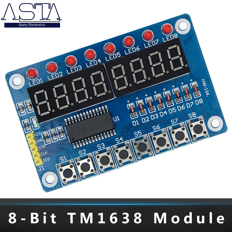 

D82 1pcs Key Display For AVR New 8-Bit Digital LED Tube 8-Bit TM1638 Module
