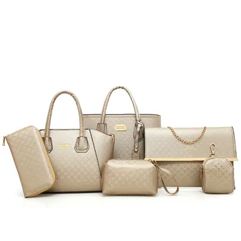 

Women's Leather Handbags Female Luxury Bags High Quality PU Fashion Rivet Large Capacity Practical 6-Piece Set MIWIND 2020 New