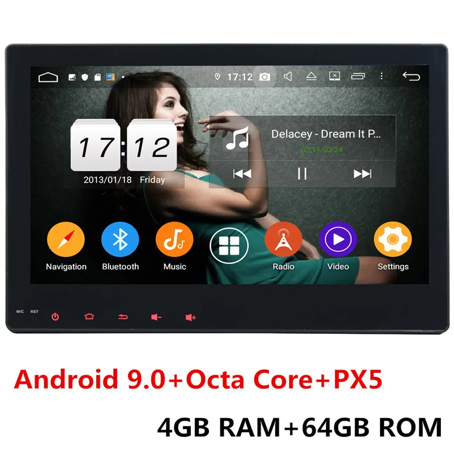 Klyde 10," ips 4G wifi Android 9 Восьмиядерный 4 Гб ОЗУ 64 Гб ПЗУ DSP BT автомобильный DVD мультимедийный плеер стерео для Toyota Hilux - Цвет: 4GB RAM x 16GB ROM