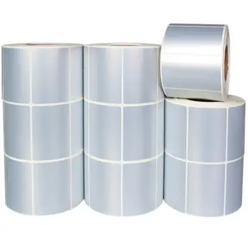 

1Roll Matt Silver PET Label Sticker Thermal Transfer Blank Label For Electronics Label Waterproof Tear resistant Barcode Sticker
