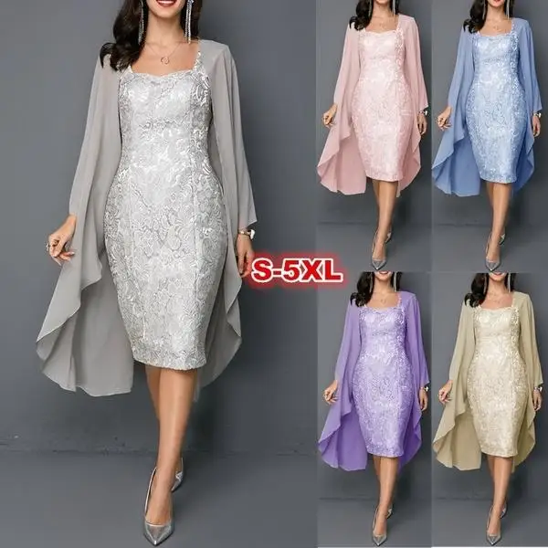 

Mother Of The Bride Dresses 2019 Silver Lace and Chiffon Jacket Kurti Short Mother of Groom Gown vestido de madrinha farsali