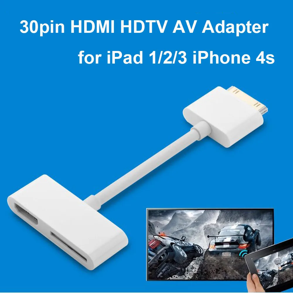 Adaptateur numérique AV HDMI à HDTV pour le nouvel iPad (iPad 3) / iPad 2 /  iPad / iPhone 4 & 4s / iPod Touch 4 (blanc)