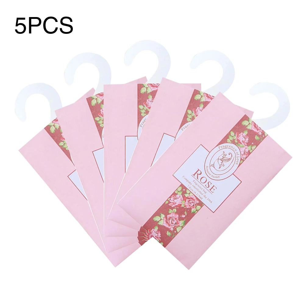 5PCS/Set Bathroom Flower Scented Bedroom Mildew Proof Insect Control Drawer Wardrobe Hanging Fragrance Sachet Deodorant Home