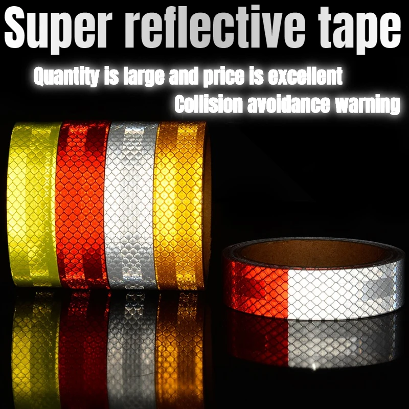 Safety Reflective Warning Strip Tape Car Bike Motorcycle Sticker Glow Bright LE 