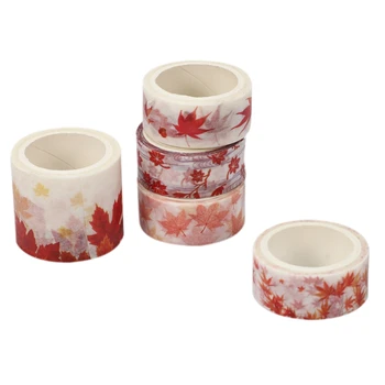 

5 Volume / Box Beautiful Flower Paper Tape DIY Decoration Scrapbook Planner Masking Tape Tape Label Sticker Stationery.D