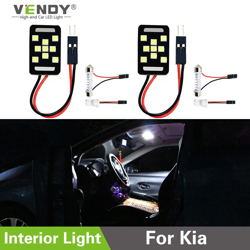 

2x car LED Panel Light For Interior Dome Trunk Bulb Lamp For KIA Sportage Magentis Optima Rio 5 Sedona Sorento Rondo Forte Soul