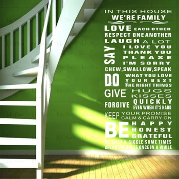 

we are family home decor quote wall decal decorative wall decor removable house rules vinyl wall sticker in this house