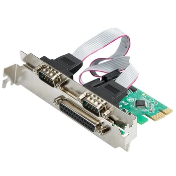 

2Port RS-232 Serial Port +1 DB25 Printer Parallel Port Pci-E Pci Card Adapter XR