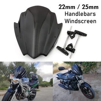 

22mm Universal Motorcycle Handlebar Windshield Bikes 25mm Handlebars Windscreen for KTM BMW Aprilia Ducati Triumph Yamaha FZ1