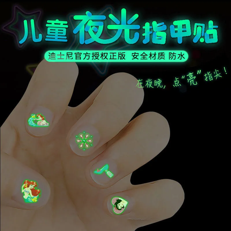 Disney  girls frozen Princess elsa Anna night lights Nail Stickers Toys Cartoon gift toys 3