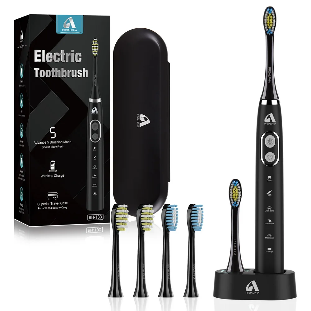 

Buy1 get 2 Proalpha Sonic Electric Toothbrush Adult Ultrasonic Automatic Toothbrush USB Rechargeable IPX7 Waterproof Tooth Brush