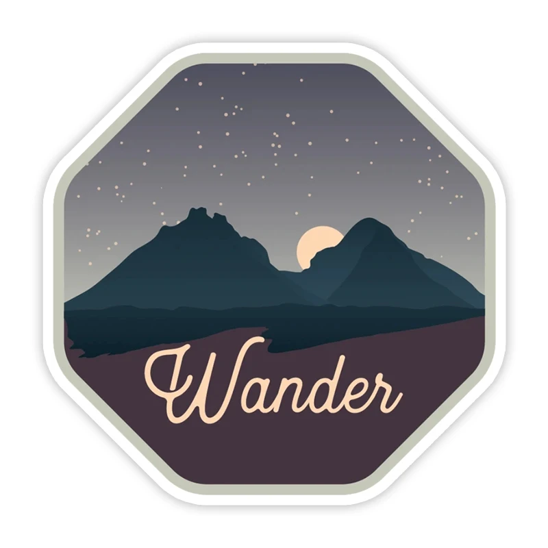 

S31980# Various Sizes Self-adhesive Decal Wander Starry Hills Car Sticker Waterproof Auto Decors on Bumper Rear Window