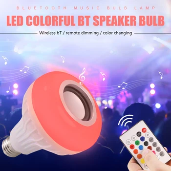 

Smart E27 LED Bulb RGB Remote Control Bluetooth 3.0 Music Wireless Speaker Lamp Home Decor Smart IC Lighting Lamp