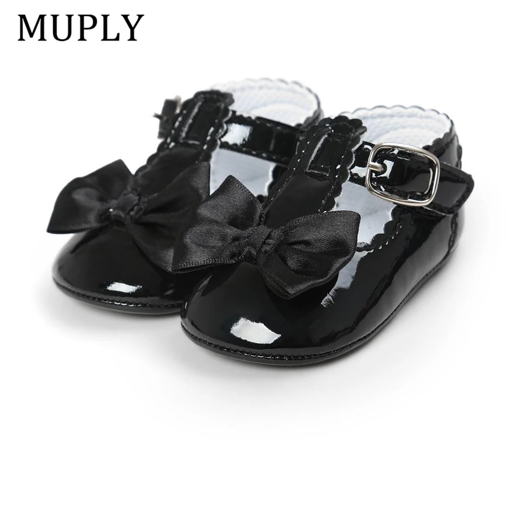 Newborn Baby Girls Shoes PU leather Buckle First Walkers Big Bow Summer Princess Shoes Party Wedding Baby Girl Shoes 4