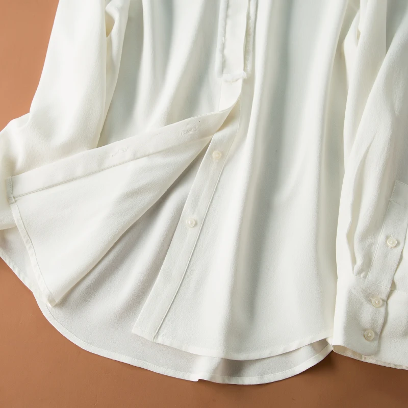 SuyaDream, женские блузки из тяжелого шелка, 30 мм, шелк, креп, длинный рукав, белая офисная блузка, рубашка, весна, пуговицы, рубашки