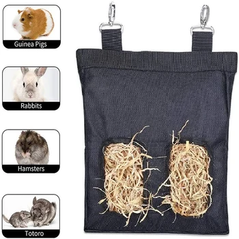

Hay Bag Hanging Pouch Feeder Holder Feeding Dispenser Container For Rabbit Guinea Pig Small Animals Pet