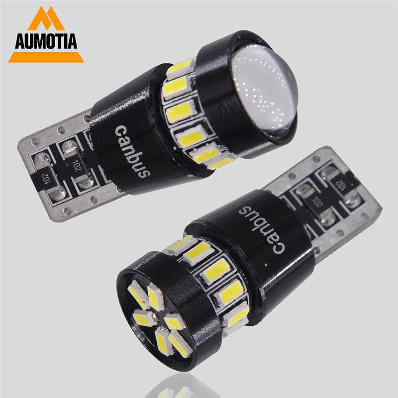 100 шт. T10 светодиодный W5W автомобильный светильник 18 SMD luces 3014 Светодиодный s CANBUS para Автомобильная внутренняя боковая лампа для освещения номерного знака объектив DC 12 В 168 194