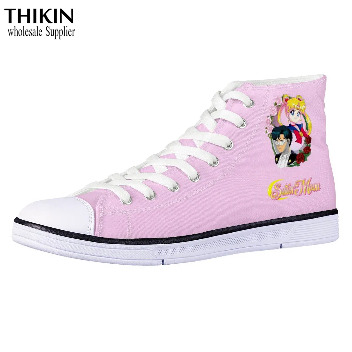 THIKIN Kamen Rider and Sailor Moon Mode/Классические высокие женские вулканизированные туфли