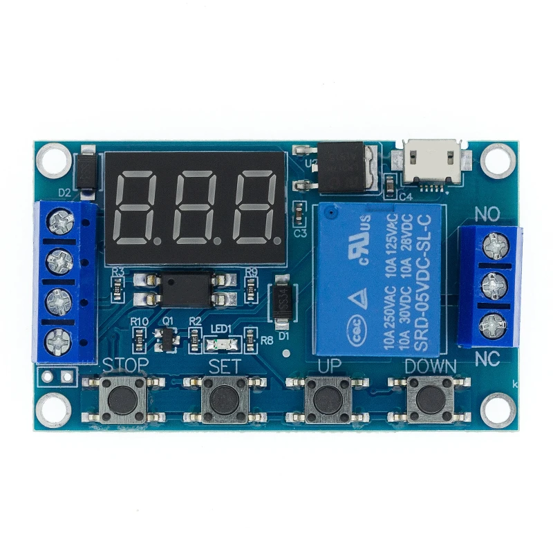 

6-30V Relay Module Switch Trigger Time Delay Circuit Timer Cycle Adjustable