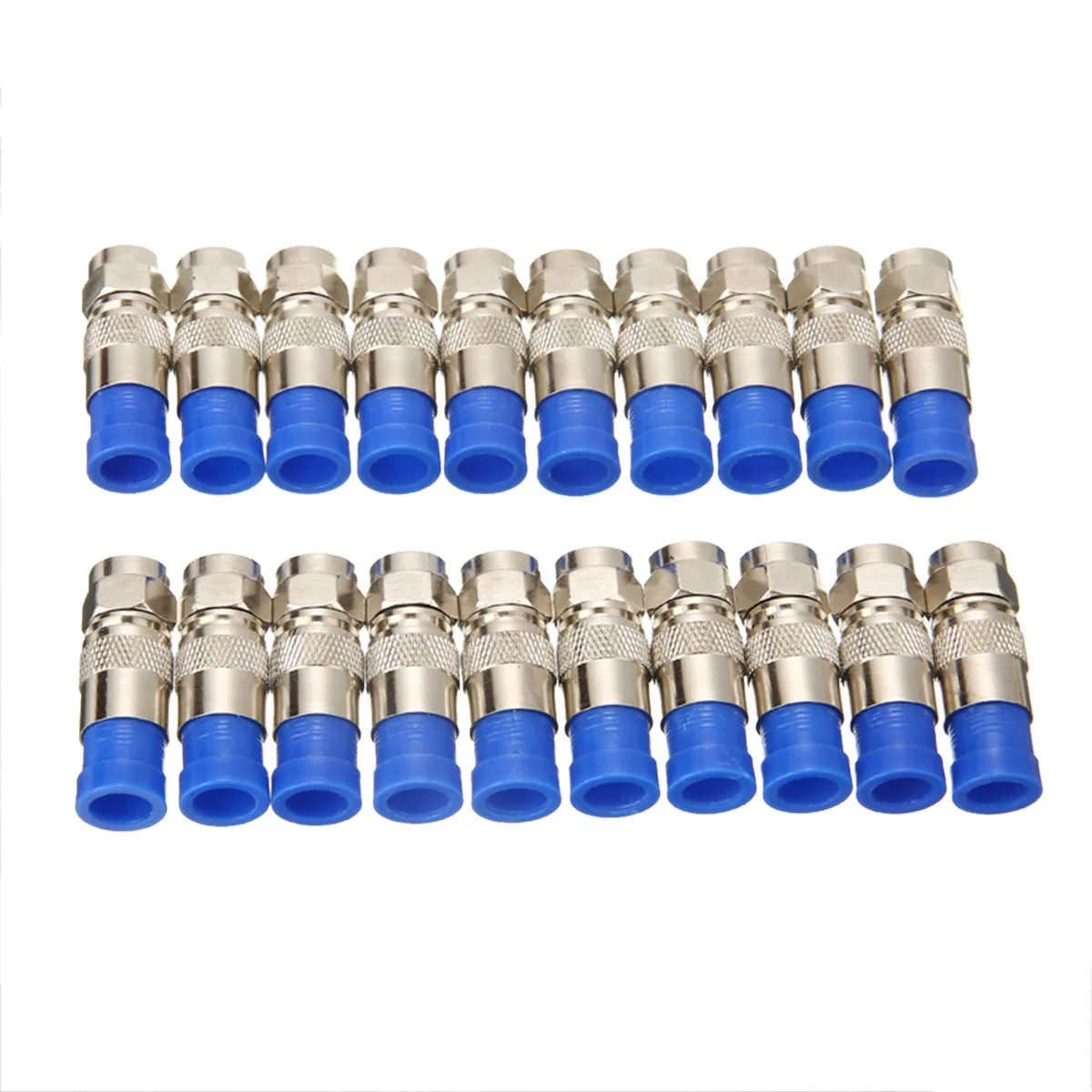 Coax Compression Crimper F-Type Compression Hand Crimping Tool + Coaxial Crimper Cable Cutter+20pcs Crimp Connectors Hand Tool