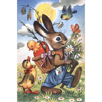 

Diy 5D Diamond Painting Cartoon Happy Rabbit Full Drill Craft Embroidery Cross Stitch Mosaic Home Decor