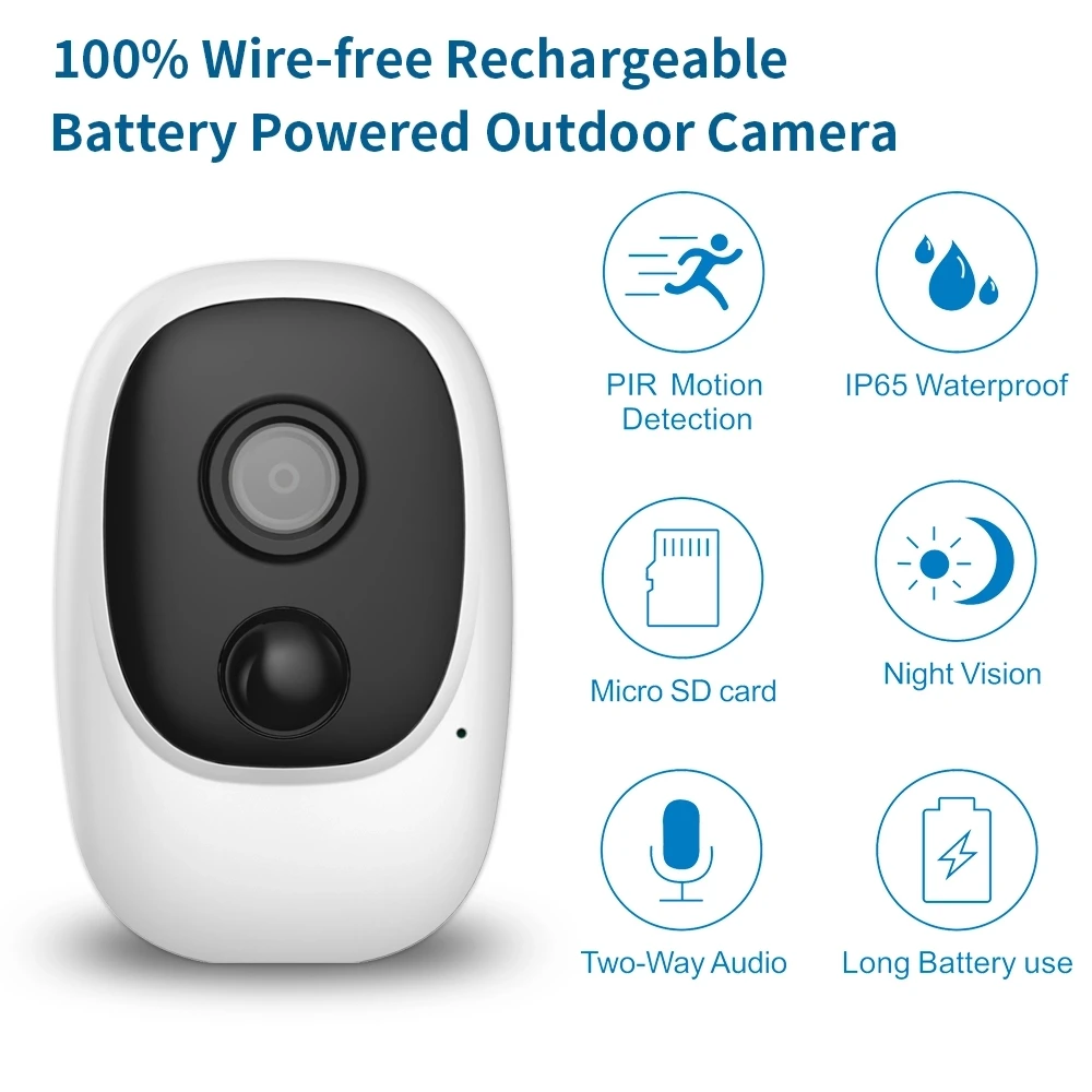 Wouwon D1 100 Wire Free Battery IP Camera Outdoor Wireless