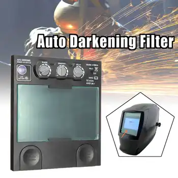 

1pcs Solar Auto Darkening Big View Area 4 Arc Sensor Helmet Lens TIG MIG Filter Mask Welding Helmet Repair Replace Shield Lens
