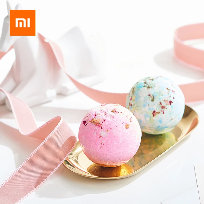 

2Pack Xiaomi Organic Bath Salt Ball Body Natural Essential Oil Bubble Bath Bombs Ball Instant Bubble Technology With Real Petals