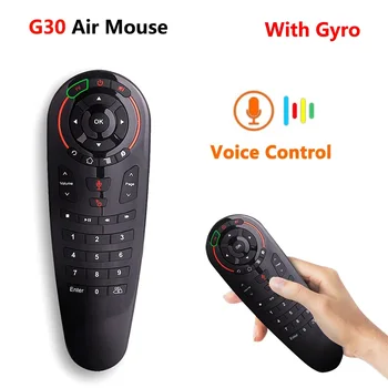 

G30 2.4G Gyroscope Wireless Air Mouse 33 Keys IR Learning Smart Voice Remote Control for X96 mini H96 MAX Android Box vs G10 G20