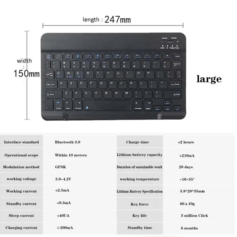 KK&LL для samsung Galaxy Tab A A6 10,1 T580 T585()-кожаный чехол-подставка для планшета+ bluetooth-клавиатура