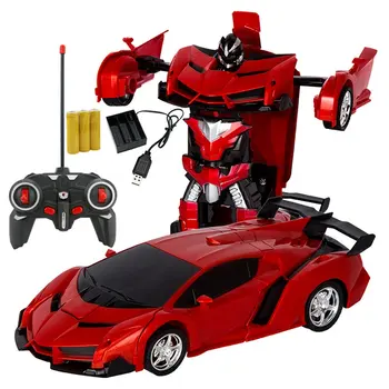 

RC Car Transformation Robots Sports Vehicle Model Robots Toys Wireless Charging Cool Deformation Car With Battery RC Model Toy