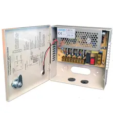 CCTV Power Supply 4CH Port Box, Distributed Power Supply for CCTV DVR Security System and Cameras, Output 12V 5A 60W Maximum