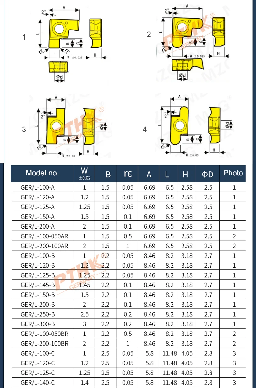 counterbore bit 1PCS Blade GER100 GER120 GER150 GER200 GER250 GER300 GER350 GER400 for CNC SIGER Grooving Cutter Tools mini pipe bender